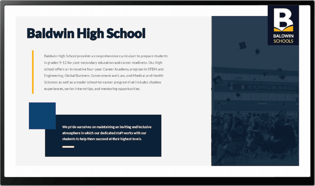 Skykit Beam Digital Signage Content Management Solution Case Study - Baldwin School District