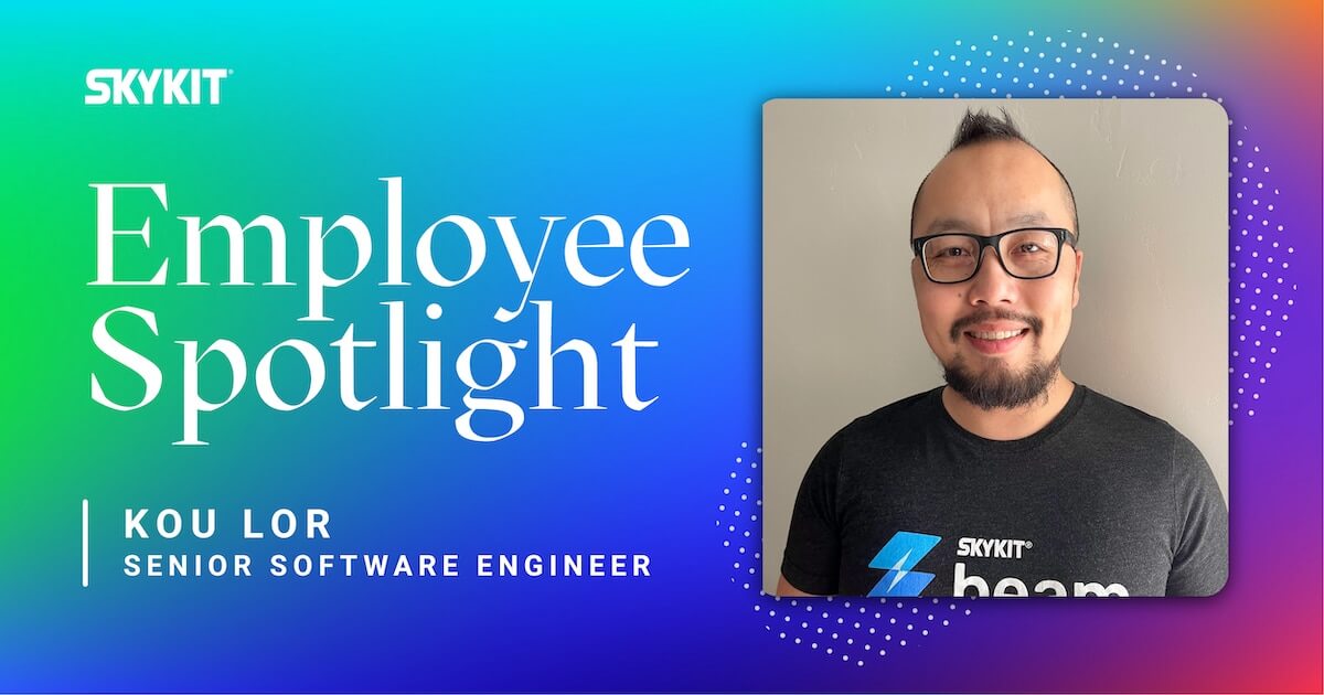 Skykit Employee Spotlight Kou Lor Senior Software Engineer at Skykit Headshot Image and Graphic