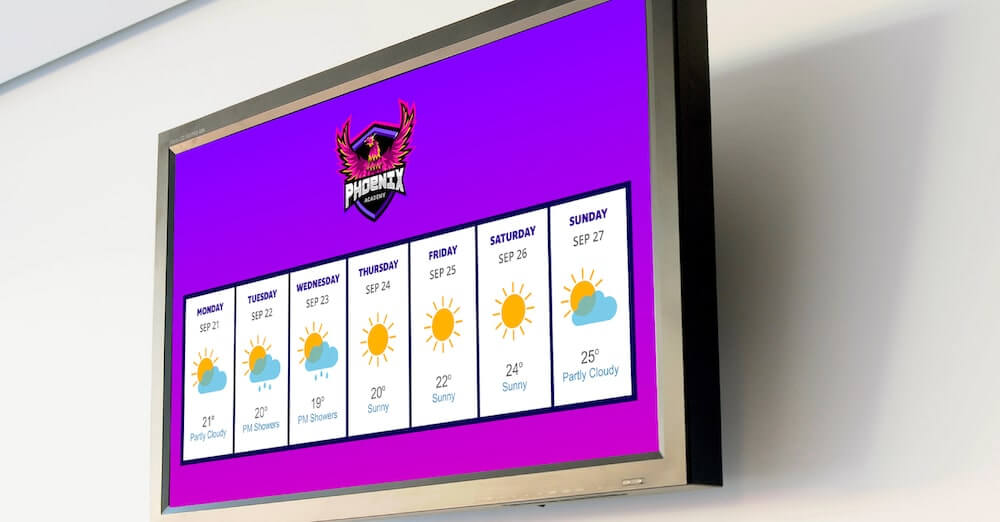 Using Digital Signage in Schools - Announcement Systems: Weather