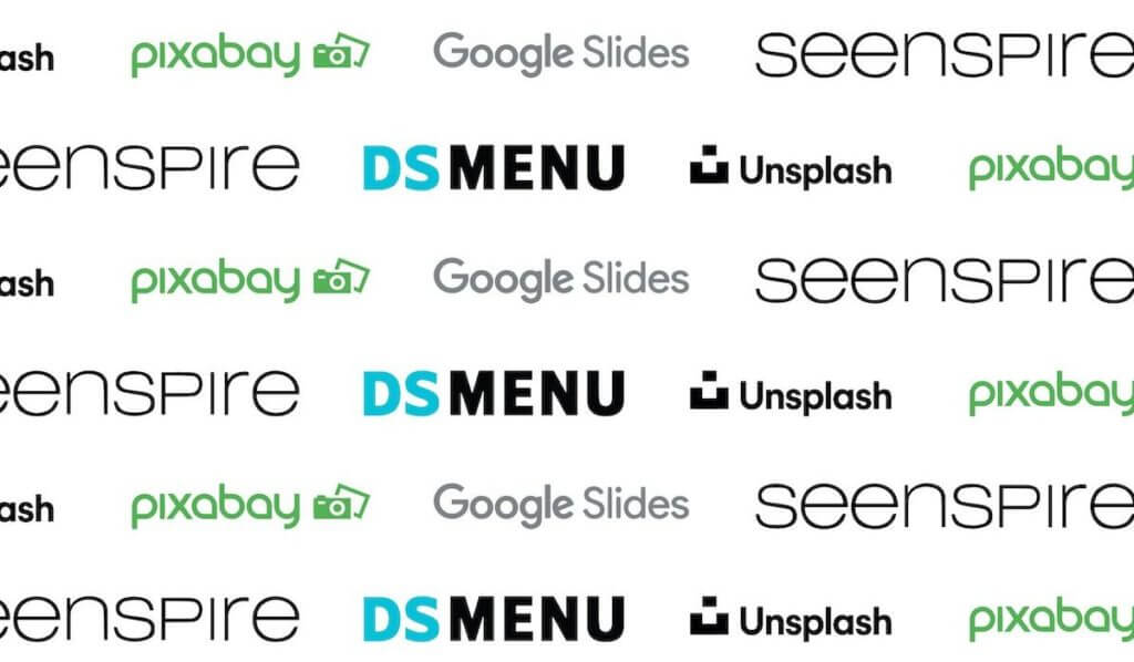 dsmenu seenspire unsplash google slides logos in pattern
