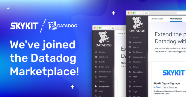 Skykit Joins the Datadog Marketplace allowing users to share real-time data dashboards