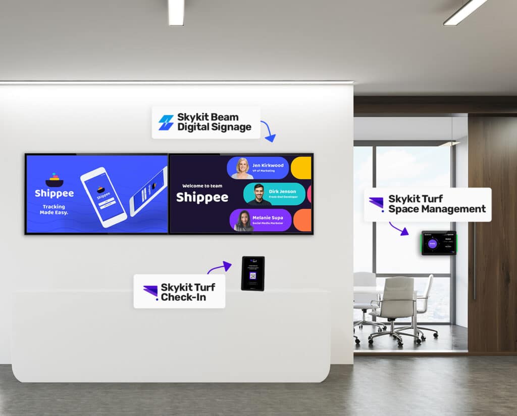 Smart Workplace Experience Solution - Technology - Digital Screens in Office